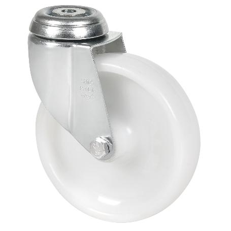 RUEDA GIRATORA AGUJERO M10 20BHA100-UT POLIAMIX BLANCO EJE LISO