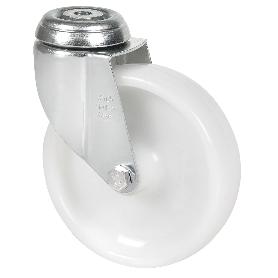 RUEDA GIRATORA AGUJERO M12 20BHA100-UT POLIAMIX BLANCO EJE LISO