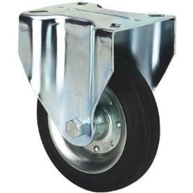 RUEDA FIJA  17ZVL125-BSR METALICO-GOMA NEGRA EJE RODILLOS