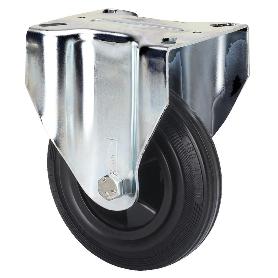 RUEDA FIJA  17ZVL125-PSN POLIAMIX-GOMA NEGRA EJE LISO