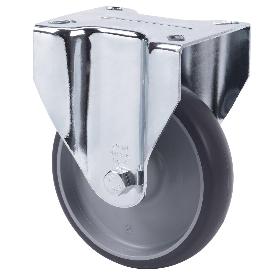 RUEDA FIJA  17ZVL125-PGZR POLIAMIX-GOMA GRIS INYECT.EJE RODILLOS