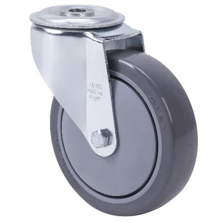 RUEDA GIRATORA AGUJERO M12 20ZVL125CP-PUISB POLIP.-POLIUR.GRIS EJE BOLAS