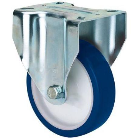 RUEDA FIJA  17ZVL125CP-POASB POLIAMIX BLANCO-POLIUR.AZUL EJE BOLAS