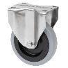 RUEDA FIJA  INOX.17ZVLI125-PGAN POLIAMIX-GOMA GRIS EJE LISO