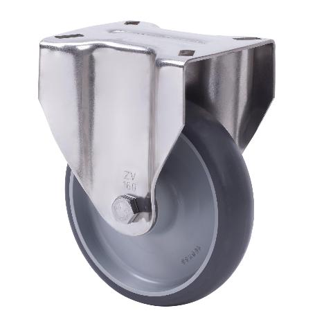 RUEDA FIJA  INOX.17ZVLI125-PGZR POLIAMIX-GOMA GRIS INYECT.RODILLOS