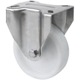 RUEDA FIJA  INOX.17ZVLI125-UTR POLIAMIX BLANCO EJE RODILLOS