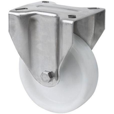 RUEDA FIJA  INOX.17ZVLI125-UTR POLIAMIX BLANCO EJE RODILLOS