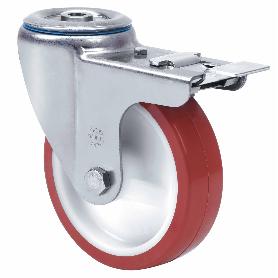 RUEDA GIRATORA AGUJ.M12 FR.INOX.20ZVLIFD125-POLR POLIAMIX BL-POLIUR.MARR.ROD.