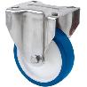 RUEDA FIJA  INOX.17ZVLI125-POAR POLIAMIX BLANCO-POLIUR.AZUL EJE RODILLOS