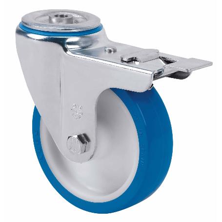 RUEDA GIRATORA AGUJ.M12 FR.INOX.20ZVLIFD125-POAR POLIAMIX BL.-POLIUR.AZUL ROD