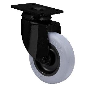 RUEDA GIRATORA PLACA NEGRA 10BH80-PGI POLIAMIX-GOMA GRIS EJE LISO