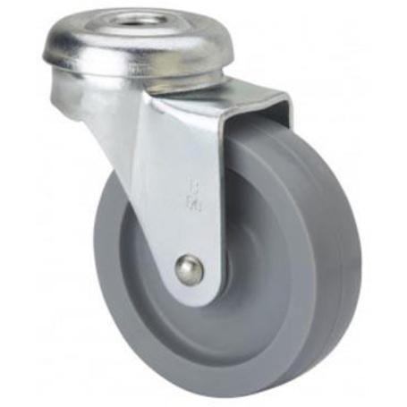 RUEDA GIRATORA AGUJERO M8 21BR30-BP PLASTICO GRIS EJE LISO