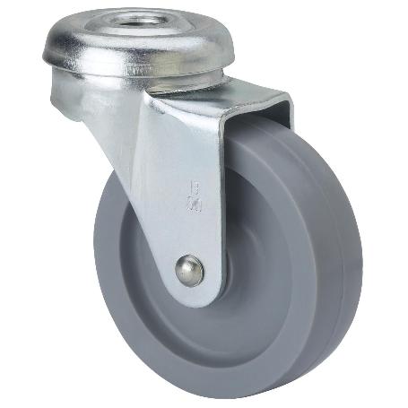 RUEDA GIRATORA AGUJERO M8 21BR40-BP PLASTICO GRIS EJE LISO