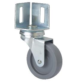 RUEDA GIRATORA PLETINA ANGULAR 16BSR60-BP PLASTICO GRIS EJE LISO