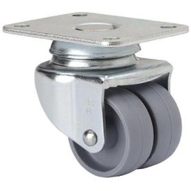 RUEDA GIRATORA PLACA 10IBS40-BP PLASTICO GRIS (DOBLE) EJE LISO