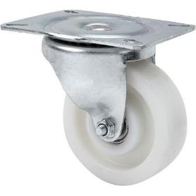 RUEDA GIRATORA PLACA 10-61-100-FTB NYLON BLANCO EXTRAFUERTE EJE BOLAS