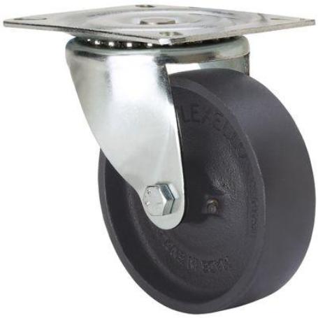 RUEDA GIRATORA PLACA 10-61-80-TA HIERRO FUNDIDO EJE LISO