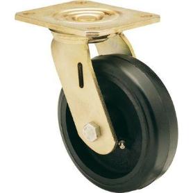 RUEDA GIRATORA PLACA 10SL100-HGB HIERRO-GOMA NEGRA NATURAL EJE BOLAS