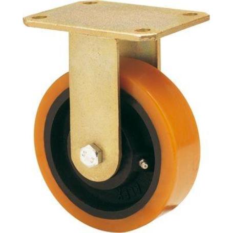 RUEDA FIJA  17SL100-HUB HIERRO-POLIUR.NARANJA EJE BOLAS