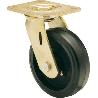 RUEDA GIRATORA PLACA 10SL125-HGB HIERRO-GOMA NEGRA NATURAL EJE BOLAS