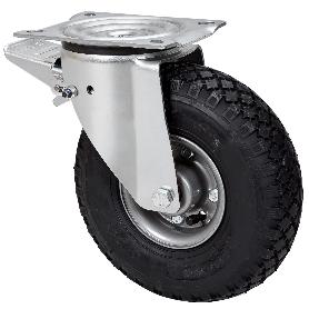 Rueda giratora placa fr.10wlfn260-ritr metalico-neumatica rodillos 6 lonas