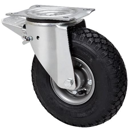 Rueda giratora placa fr.10wlfn260-ritr metalico-neumatica rodillos 6 lonas