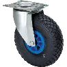 RUEDA GIRATORA PLACA 10WL260-RIP POLIAMIX AZUL-NEUMATICA EJE LISO