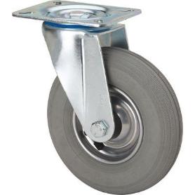 RUEDA GIRATORA PLACA 10ZV200-RILR METALICO-NEUMATICA GRIS EJE RODILLOS