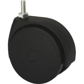 RUEDA GIRATORA ESPIGA ROSCADA M10X25 50DKG80 POLIAMIX NEGRO