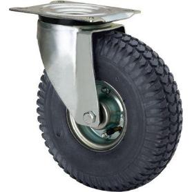 Rueda giratora placa 10wl260-ritb metalico-neumatica eje bolas 6 lonas