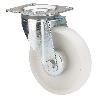 RUEDA GIRATORA PLACA 130-100-1 CP POLIAMIX BLANCO EJE RODILLOS