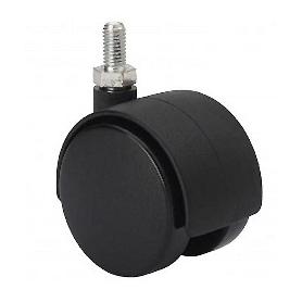 RUEDA GIRATORA ESPIGA ROSCADA M8X15 420-050-61 NYLON NEGRO EJE LISO