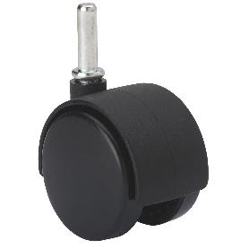 RUEDA GIRATORA ESPIGA LISA M8X26 420-050-10 NYLON NEGRO EJE LISO