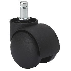 RUEDA GIRATORA ESPIGA LISA M11X22 (SILLAS) 420-050-12 NYLON NEGRO EJE LISO