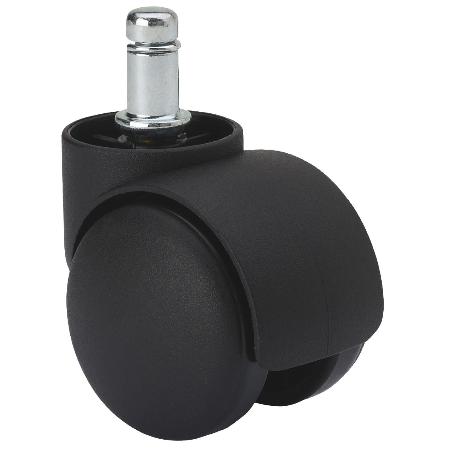 RUEDA GIRATORA ESPIGA LISA M11X22 (SILLAS) 420-050-12 NYLON NEGRO EJE LISO