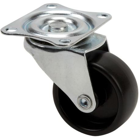 RUEDA GIRATORA PLACA 415-030-1 POLIAMIX NEGRO EJE LISO