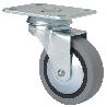 RUEDA GIRATORA PLACA 601-030-1 POLIAMIX-GOMA GRIS EJE LISO