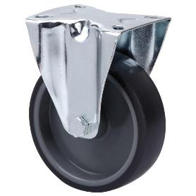 RUEDA FIJA  124.1-200-2 POLIAMIX-GOMA GRIS EJE LISO