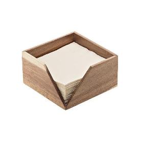 LEONE SERVILLETERO EN MADERA DE ACACIA 14X14X10 CM