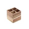 LEONE PORTACUBIERTOS 4 COMPARTIMENTOS MADERA DE ACACIA 15X15X15 CM
