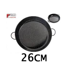 26 CMS CAZUELA ESMALTADA NEGRA CON PUNTOS ESPECIAL PARA COCINAR AL HORNO VAELLO