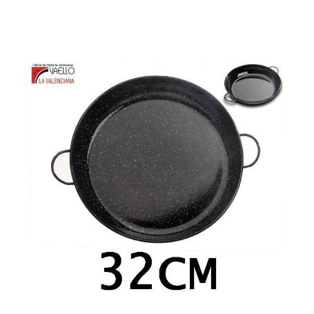 32 CMS CAZUELA ESMALTADA NEGRA CON PUNTOS ESPECIAL PARA COCINAR AL HORNO VAELLO