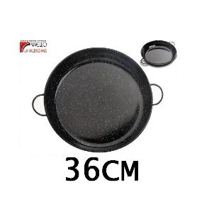 36 CMS CAZUELA ESMALTADA NEGRA CON PUNTOS ESPECIAL PARA COCINAR AL HORNO VAELLO