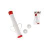 CHURRERA ECONOMICA DE PLASTICO IDEAL PARA HACER CHURROS, BLANCA Y ROJA ,FACIL LIMPIEZA, CON 2 BOQUILLAS