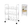 VERDULERO CARRO AUXILIAR ALICE 3 PISOS METAL BLANCO 26X40X62