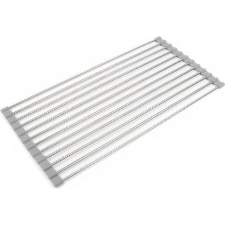 ESCURRIDOR PARA FREGADERO PLEGABLE Y ENRROLLABLE ACERO INOXIDABLE 46.5X23.5 CMS QUTTIN
