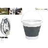 CUBO PLASTICO PLEGABLE BLANCO CON ASA  7 LTS. PARA CAMPING ,MULTIUSOS, CONFORTIME