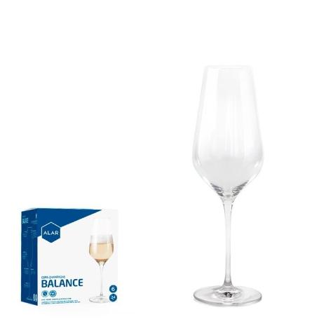 24 CLS COPA CHAMPAN CAVA CRISTAL FINO MOD BALANCE ALAR - CAJA 6 UNIDADES