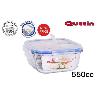 FIAMBRERA CUADRADA CRISTAL CON TAPA HERMETICA PARA MICRO  550CC QUTTIN