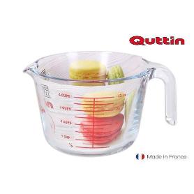 JARRA MEDIDORA 1 LITRO CRISTAL TRANSPARENTE CON ASA Y VERTEDOR 1000 CC QUTTIN